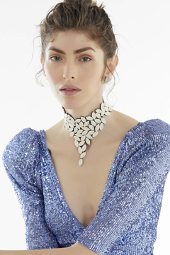 Choker Kate Leaves en V Small - Gargantilla - Plata - comprar online