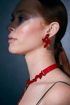 Aros Kate Leaves Medium - Rojo - comprar online