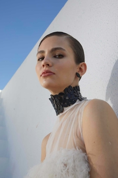 Collar Kate Leaves Choker Asymmetric- Gargantilla - Total Black