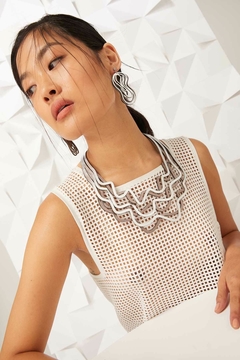 Collar Curves Duo - Plata y Peltre - Iskin Sisters