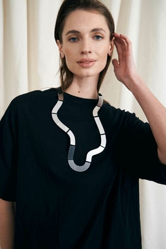 Collar Mies Wave Long - Plata - comprar online
