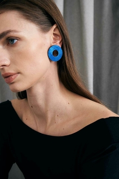 Aros Mies Circle Studs - Azul - Iskin Sisters