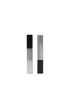 Aros Mies Straight - Negro & Plata - tienda online