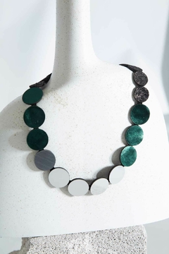 Collar Sarah´s Dream Circle - Plata/Peltre/Verde - Iskin Sisters