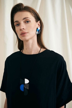 Collar Sophie's Vision Vertical - Plata/ Negro/ Peltre/ Azul en internet