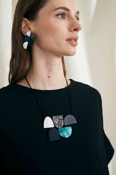 Collar Sophie's Vision Horizontal - Plata/Negro/Peltre/Verde - tienda online