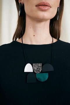 Collar Sophie's Vision Horizontal - Plata/Negro/Peltre/Verde - Iskin Sisters