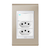 Conjunto 1 Interruptor LED + 2 Tomadas 10A - Refinatto - Champanhe com Branco CCB051 - comprar online