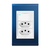 Conjunto 1 Interruptor LED + 2 Tomadas 10A - Refinatto - Classic Blue Acetinado com Branco SCBB051