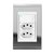 Conjunto 1 Interruptor LED + 2 Tomadas 10A - Refinatto - Prata com Branco CPB051