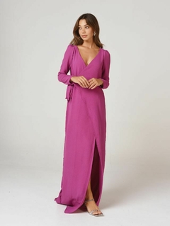 VESTIDO TEQUILA LARGO CREPPE MAGENTA