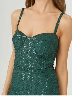 VESTIDO GINA VERDE BOTELLA - comprar online