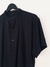 Camisa de Lino cuello Mao Negra en internet