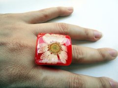 Anillo Flower Power- Rojo en internet