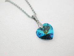 Corazón Turquesa 1,8 cm + cadena - Cristal en internet