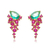 Brinco Ear Cuff Zirconias Rubi Folheado A Ouro 18k