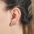 Brinco Ear Cuff Ondas Com Zirconias Cristal Folheado A Ouro 18k