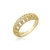 Anel Design Trabalhado de Zirconias Folheado A Ouro 18k