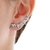 Brinco Ear Cuff Folhas Com Zirconias Colors Prateado