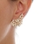 Brinco Ear Cuff Rendando Folheado A Ouro 18k