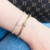 Bracelete Regulável De Coração Cristal Folheado A Ouro 18k na internet