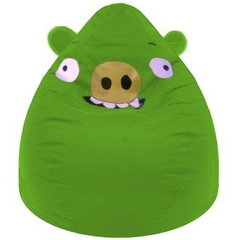 Puff Angry Birds Verde en cuerotex - comprar online