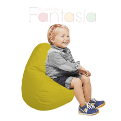 Puff Pera Lona Negro - Tamaño Infantil - Muebles Fantasia