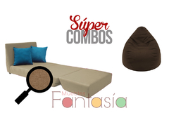 Promoción Sofá Cama Colores en Tela + 1 Puff Pera (Escoge el color que más quieras) - comprar online
