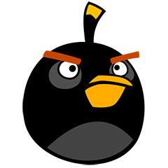 Puff Angry Birds Negro en cuerotex