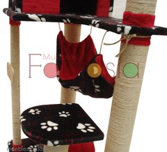 Gimnasio para gatos 3 pisos rojo con hamaca - comprar online