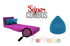 Promoción Sofá Cama Colores en Tela + 1 Puff Pera (Escoge el color que más quieras) - Muebles Fantasia