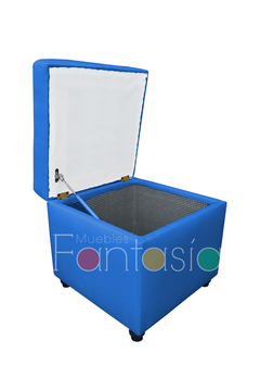 Puff Baúl Cubo 45 cm Tela Memphis - Muebles Fantasia