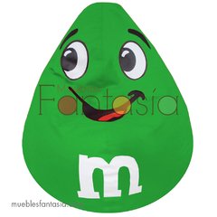 Puff M&M Lona Verde Manzana