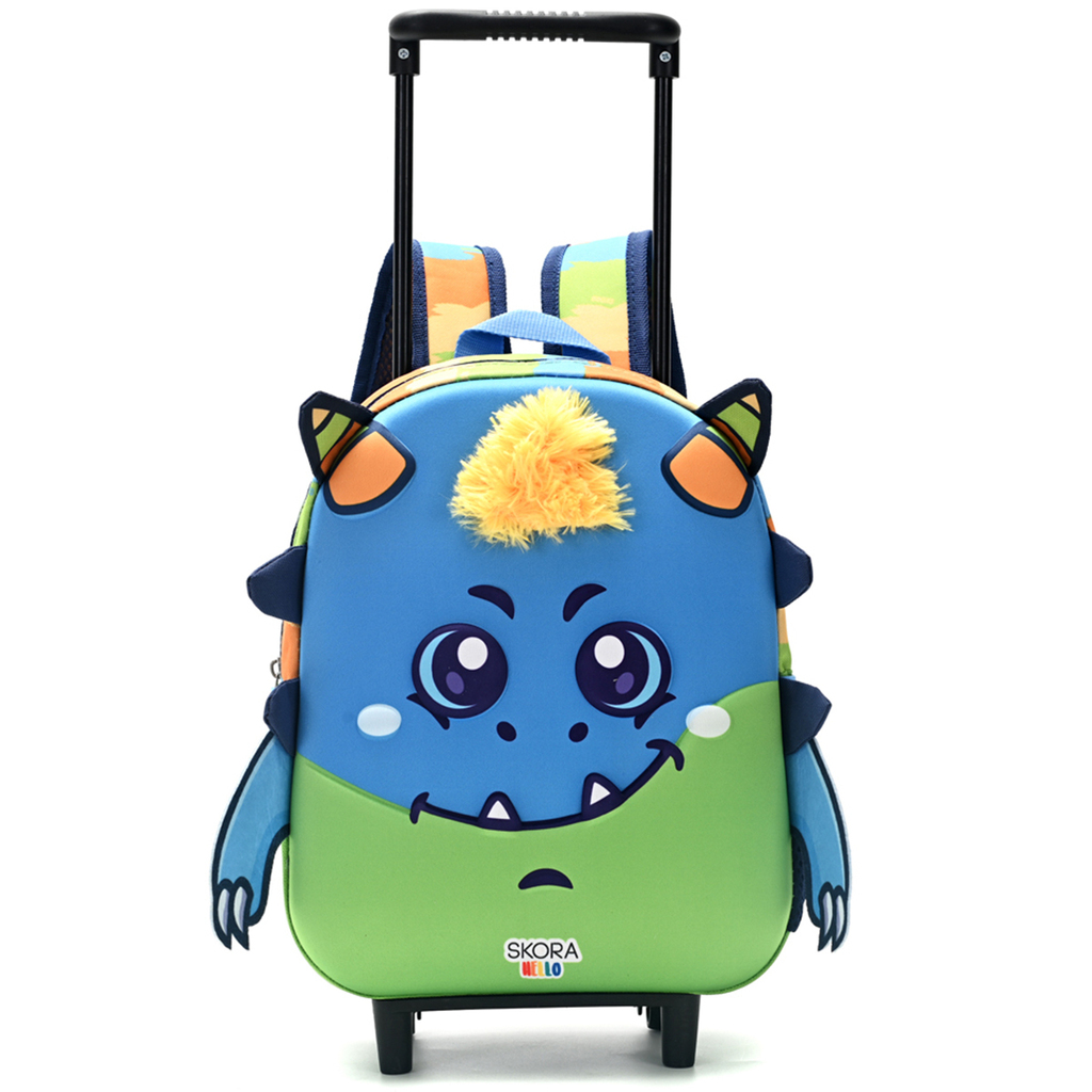 Mochila Con Carro Infantil Skora Hello Glommies Monstruo Azul 35311