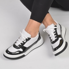 Sneakers Blanco con Puntera Negra - tienda online