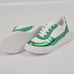 Sneakers Blanco con Puntera Verde Metalizado en internet