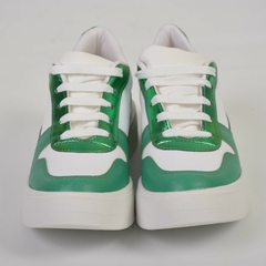 Sneakers Blanco con Puntera Verde