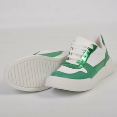 Sneakers Blanco con Puntera Verde - comprar online