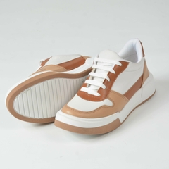Sneakers Blanco con Puntera Beige - comprar online