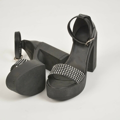 Sandalia Rossa Negro con Strass - tienda online