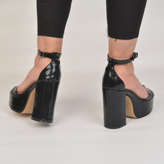 Sandalias Mo Plataforma Charol Negro - PRANA Zapatos
