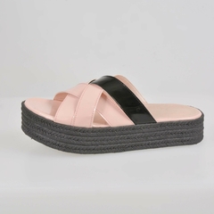 Flats Amalfi Charol Nude y Negro - comprar online