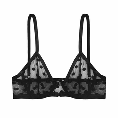 Corpiño Triangulito con arco Opalo Negro - Victoria Cossy Lingerie