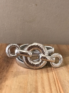 Cinturón metal elastizado circulos plateados - comprar online