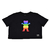 Cropped Feminina Grizzly Pride Bear Blk