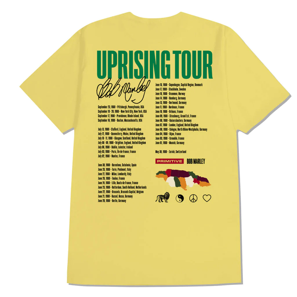 Camiseta Primitive X Bob Marley Uprising Banana