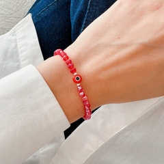 Pulsera Gema roja - Plata 925