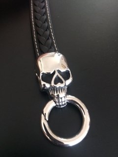 *Pulsera Doble Calavera cuero pespunte - comprar online