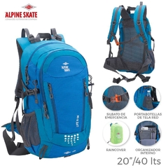 MOCHILA ALPINE SKATE CAMPING 40 LITROS AZUL FRANCIA (126905) - tienda online
