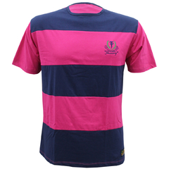 Camiseta Listrada Faixa Rosa